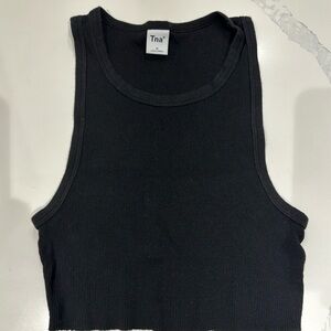 Aritzia Tna black cotton cropped tank size medium